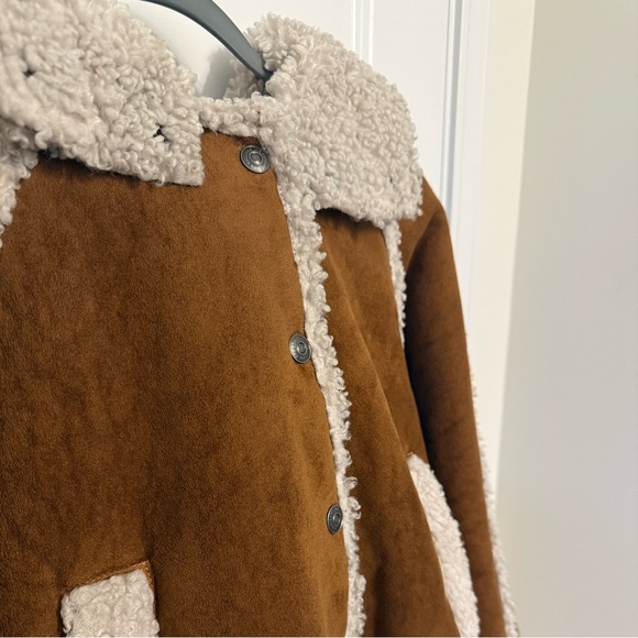 NWOT| Free People We The Free Vegan Exchange Shearling Jacket Coat S New - Picture 3 of 7